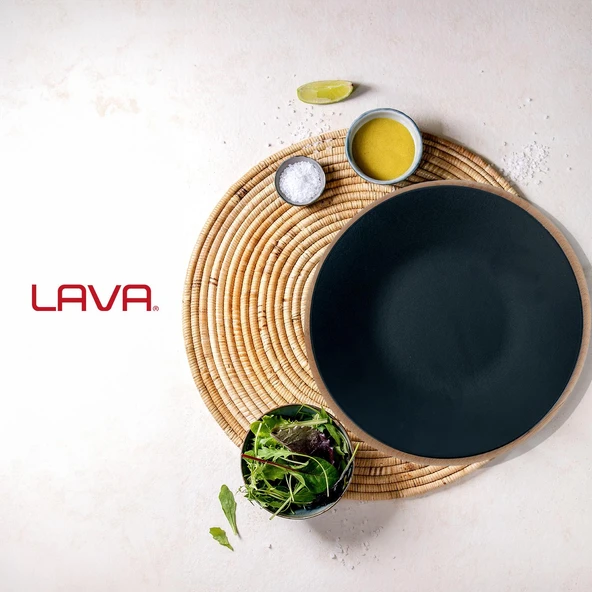 Lava Döküm Yuvarlak Servis Tabağı ve Kayın Servis Ahşabı. Çap(Ø)21cm. - 5