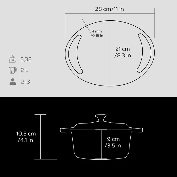 Lava Döküm Yuvarlak Tencere Döküm Demir Kapak Heritage Serisi Çap(Ø)20cm  Siyah - Resim 4