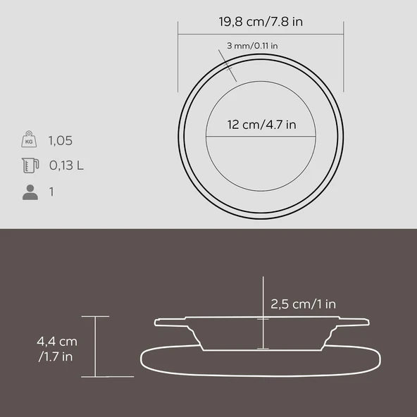 Lava Döküm Oval Döner Sos Tabağı Kayın Servis Ahşabı. Çap(Ø)18cm. - 3