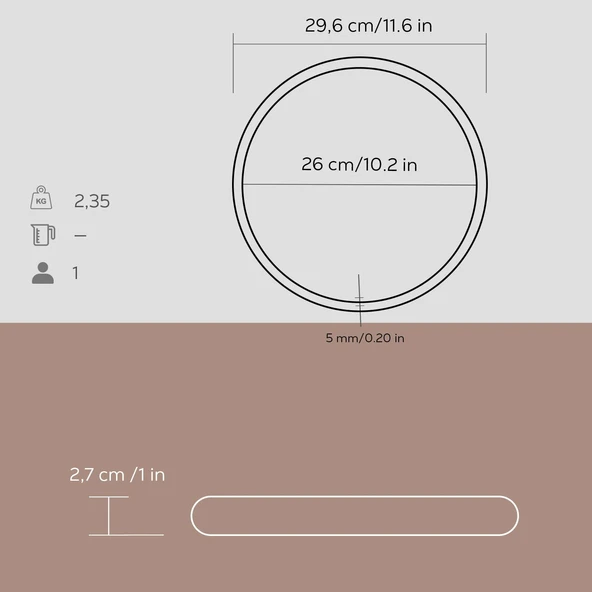 Lava Döküm Ahşap ve Döküm Demir Hot Plate Servis Tahtası. Çap(Ø)26cm. - 3
