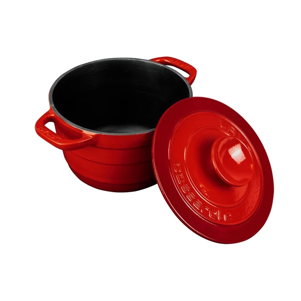 Lava Döküm Yuvarlak Tencere Döküm Demir Kapak Experience Serisi Çap(Ø)23cm  Kırmızı - Resim 3