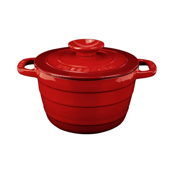 Lava Döküm Yuvarlak Tencere Döküm Demir Kapak Experience Serisi Çap(Ø)23cm  Kırmızı ürün görseli