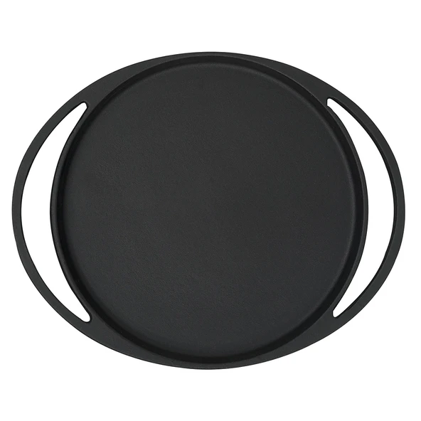 Lava Döküm Yuvarlak Pizza Krep Pankek Tavası Döküm Demir Yekpare Çift Kulplu Çap(Ø)20cm. - Resim 3