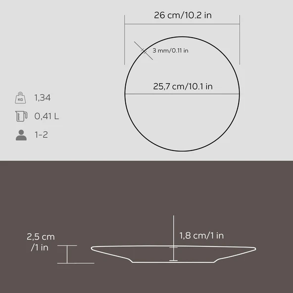 Lava Döküm Yuvarlak Servis Tabağı Çap(Ø)25cm. - Resim 3