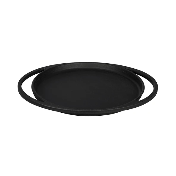 Lava Döküm Yuvarlak Pizza Krep Pankek Tavası Döküm Demir Yekpare Çift Kulplu Çap(Ø)20cm.