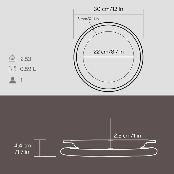Lava Döküm Oval Döner Kebap Tabağı Kayın Servis Ahşabı. Çap(Ø)28cm. - 3