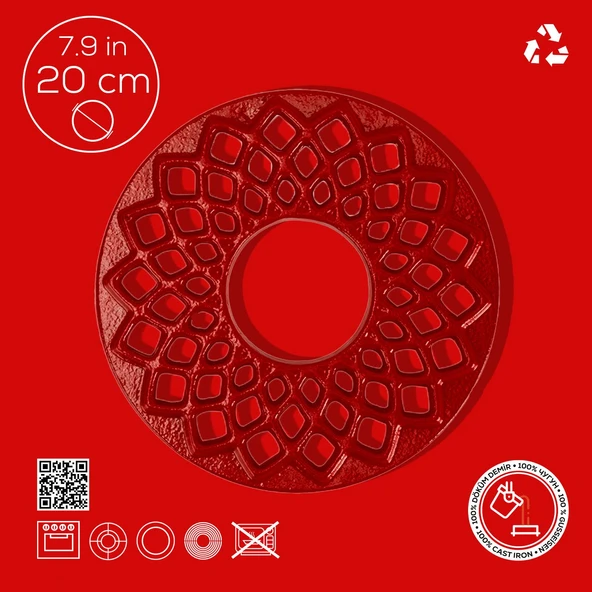 Lava Döküm Demir Nihale Çap(Ø)20cm. Kırmızı - 3