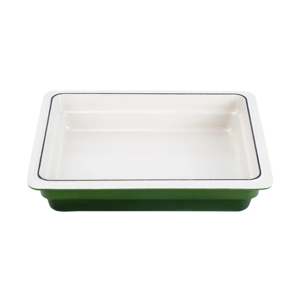 Lava Döküm Dikdörtgen 1/2 Gastronomi Küvet Ölçü 26x33cm.  Yeşil - Resim 3