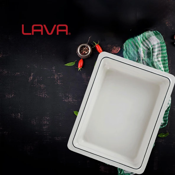 Lava Döküm Dikdörtgen 1/2 Gastronomi Küvet Ölçü 26x33cm.  Yeşil - Resim 7