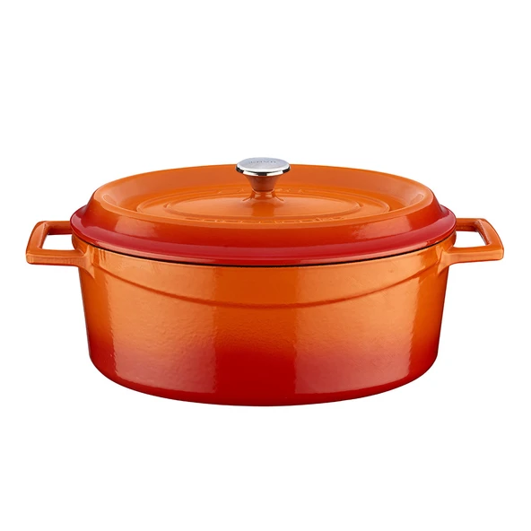 Lava Döküm Oval Tencere. Trendy Serisi Ölçü 21x27cm.  Turuncu ürün görseli 1