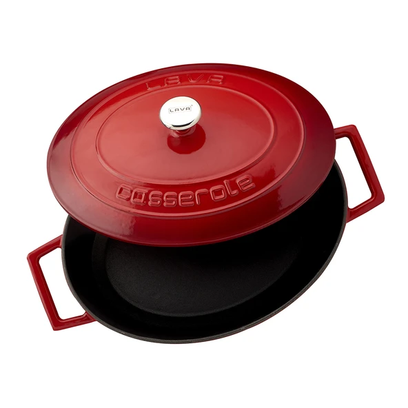 Lava Döküm Oval Tencere. Folk Serisi Ölçü 21x27cm.  Kırmızı - 3