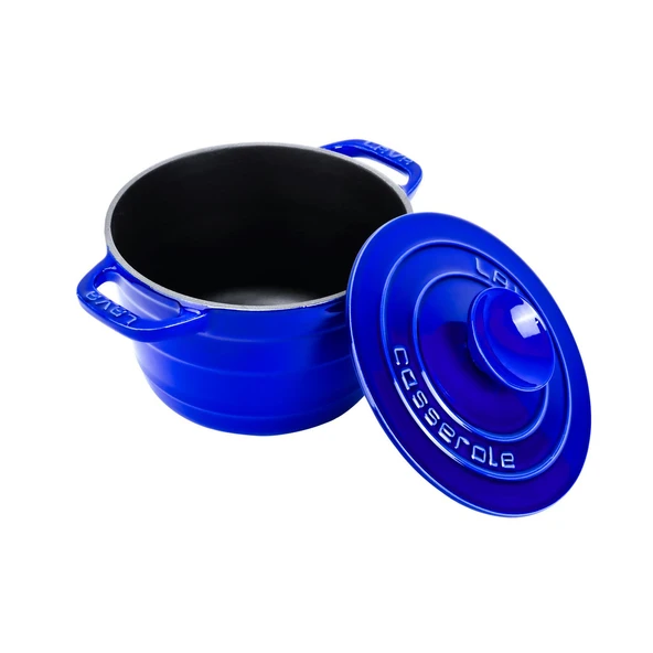 Lava Döküm Yuvarlak Tencere Döküm Demir Kapak Experience Majolik Serisi Çap(Ø)23cm  Mavi - Resim 2