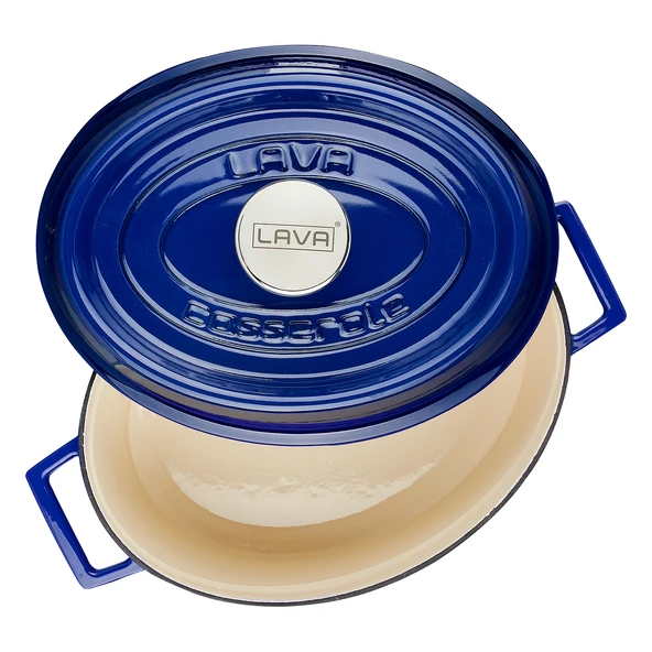Lava Döküm Oval Tencere. Edition Serisi Ölçü 21x27cm.  Mavi - Resim 3