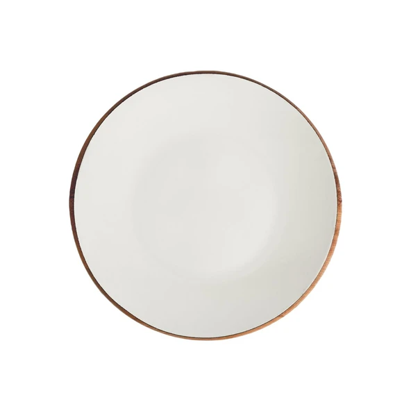 Lava Döküm Yuvarlak Servis Tabağı ve Kayın Servis Ahşabı. İçi Sable Çap(Ø)25cm. - 2