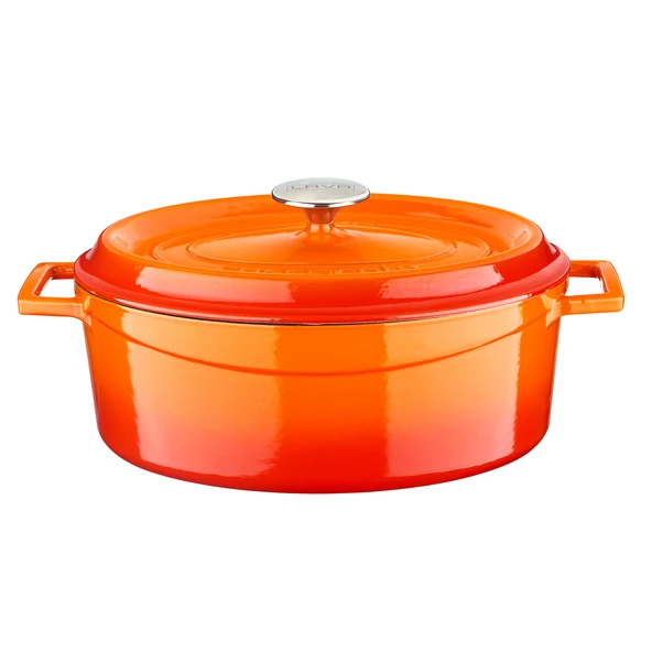 Lava Döküm Oval Tencere. Edition Serisi Ölçü 21x27cm.  Turuncu ürün görseli 1