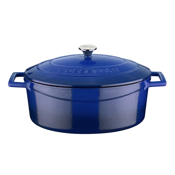 Lava Döküm Oval Tencere. Folk Serisi Ölçü 21x27cm.  Mavi ürün görseli