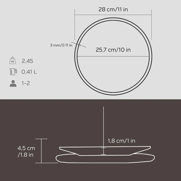 Lava Döküm Yuvarlak Servis Tabağı ve Kayın Servis Ahşabı. İçi Sable Çap(Ø)25cm. - 4