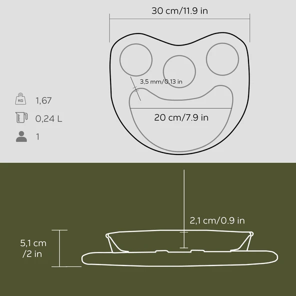 Lava Döküm Böbrek Formlu Fajita Tabağı Kayın Servis Ahşabı Ölçü 10x20cm. (Sos Kapları Dahil Değildir.) - Resim 3