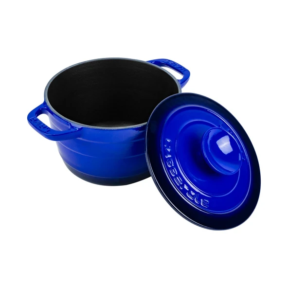 Lava Döküm Yuvarlak Tencere Döküm Demir Kapak Experience Serisi Çap(Ø)23cm  Mavi - Resim 3