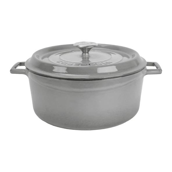 Lava Döküm Yuvarlak Tencere Döküm Demir Yekpare Kulplu Premium Serisi Çap(Ø)24cm.  Gri ürün görseli