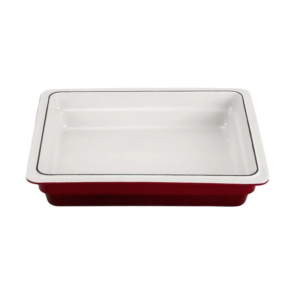 Lava Döküm Dikdörtgen 1/2 Gastronomi Küvet Ölçü 26x33cm.  Kırmızı ürün görseli 1