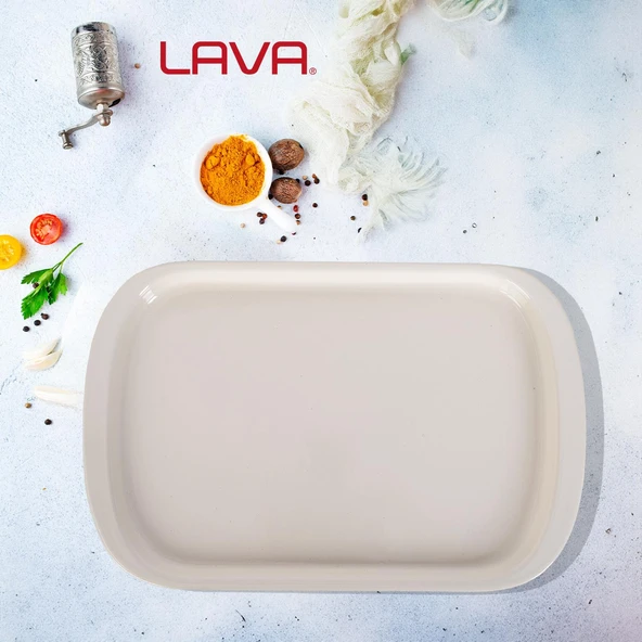 Lava Döküm Dikdörtgen Servis Tabağı Ölçü 32x20cm. - Resim 5