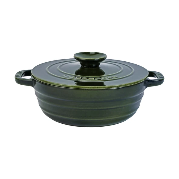 Lava Döküm Yuvarlak Tencere Döküm Demir Kapak Experience Majolik Serisi Çap(Ø)28cm  Yeşil ürün görseli