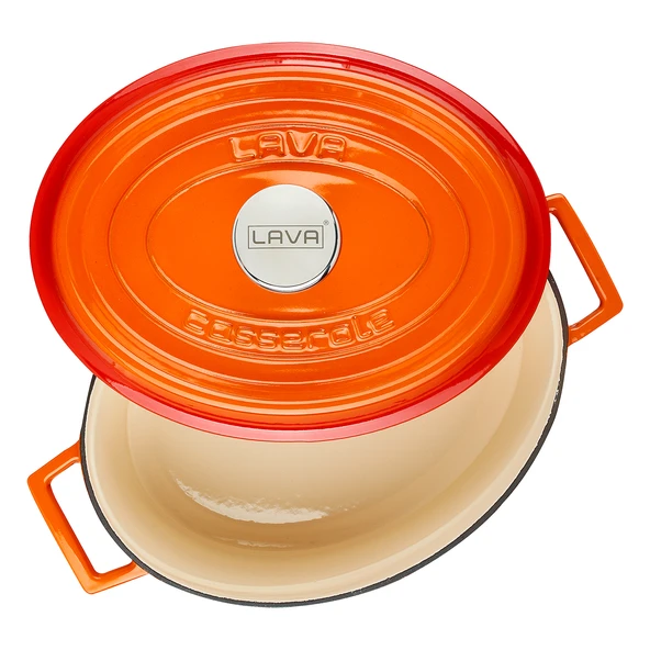 Lava Döküm Oval Tencere. Edition Serisi Ölçü 21x27cm.  Turuncu - Resim 2