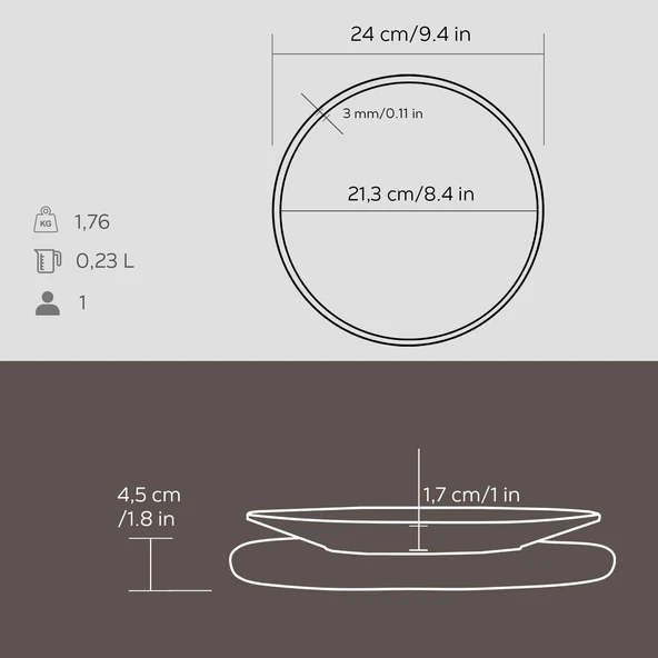 Lava Döküm Yuvarlak Servis Tabağı ve Kayın Servis Ahşabı. Çap(Ø)21cm. - 3