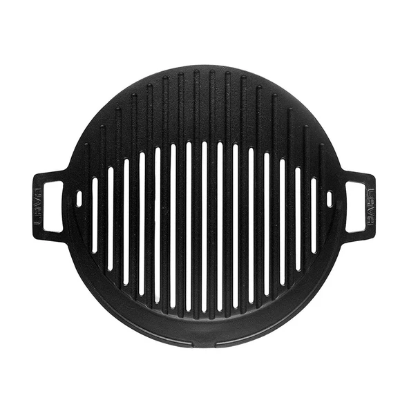 Lava Döküm Yuvarlak Mangal Izgarası Döküm Demir Yekpare Çift Kulplu Çap (Ø)37cm. - 3