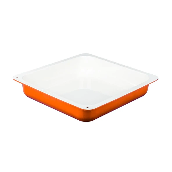 Lava Döküm Dikdörtgen 2/3 Gastronomi Küvet Ölçü 35x32cm.  Turuncu - Resim 3