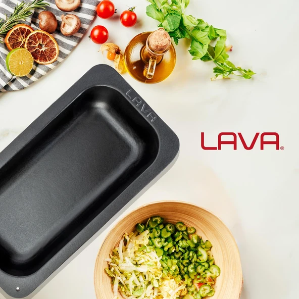 Lava Döküm Dikdörtgen 1/3 Gastronomi Küvet Ölçü 32x17cm.  Yeşil - Resim 7