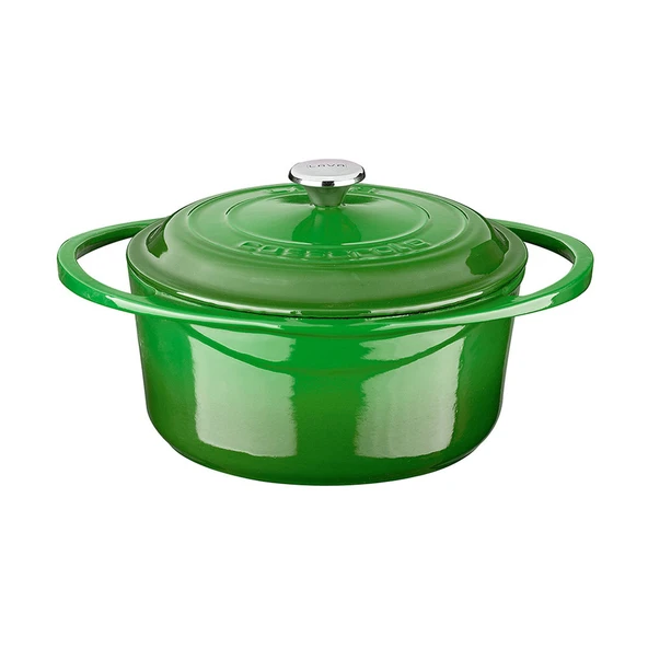 Lava Döküm Yuvarlak Tencere Döküm Demir Kapak Heritage Serisi Çap(Ø)20cm  Yeşil ürün görseli