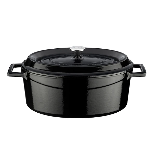 Lava Döküm Oval Tencere. Trendy Serisi Ölçü 21x27cm.  Siyah ürün görseli