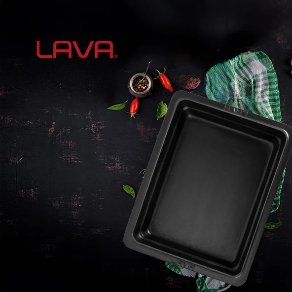 Lava Döküm Dikdörtgen 1/2 Gastronomi Küvet Ölçü 26x33cm.  Mavi - Resim 7