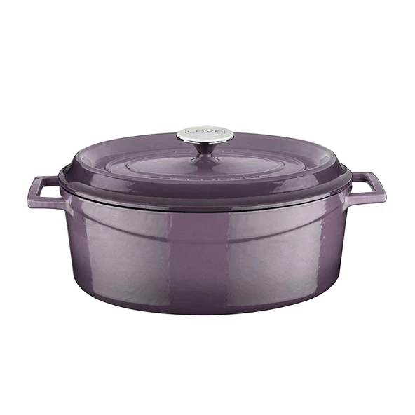 Lava Döküm Oval Tencere. Trendy Serisi Ölçü 21x25cm.  Mor ürün görseli