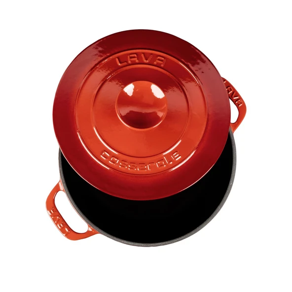 Lava Döküm Yuvarlak Tencere Döküm Demir Kapak Experience Serisi Çap(Ø)28cm  Kırmızı - Resim 3