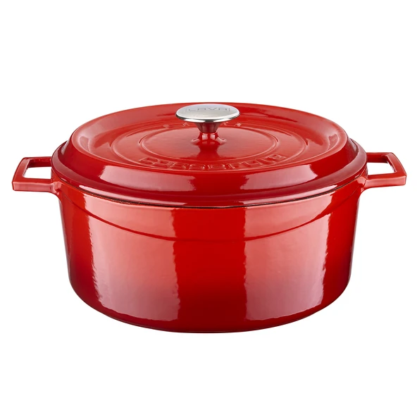 Lava Döküm Yuvarlak Tencere Döküm Demir Yekpare Kulplu Edition Serisi Çap(Ø)28cm.  Kırmızı ürün görseli