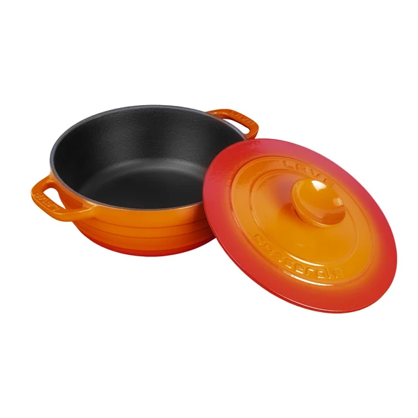 Lava Döküm Yuvarlak Tencere Döküm Demir Kapak Experience Serisi Çap(Ø)28cm  Turuncu - Resim 2