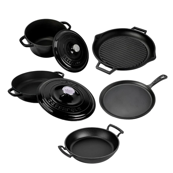 Lava Döküm 5x Trendy Serisi 8 Parça Tencere & Tava Seti  Siyah - Resim 3