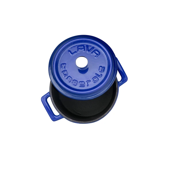 Lava Döküm Mini Tencere. Trendy Serisi Çap(Ø)10 cm.  Mavi - Resim 3