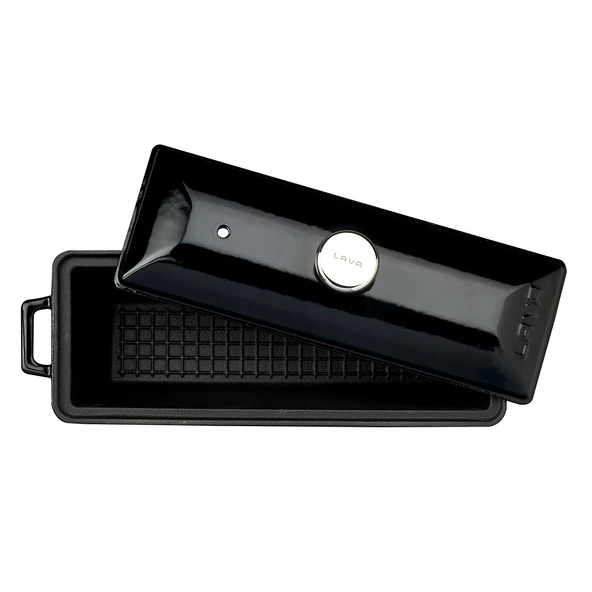 Lava Döküm Ekmek Tenceresi / Terrine Serisi. Ölçü 11x29cm.  Siyah - Resim 2