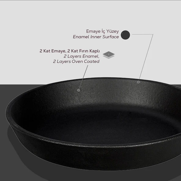 Lava Döküm Yuvarlak Kızartma Tavası Yekpare Saplı. Çap(Ø)16cm. - 6