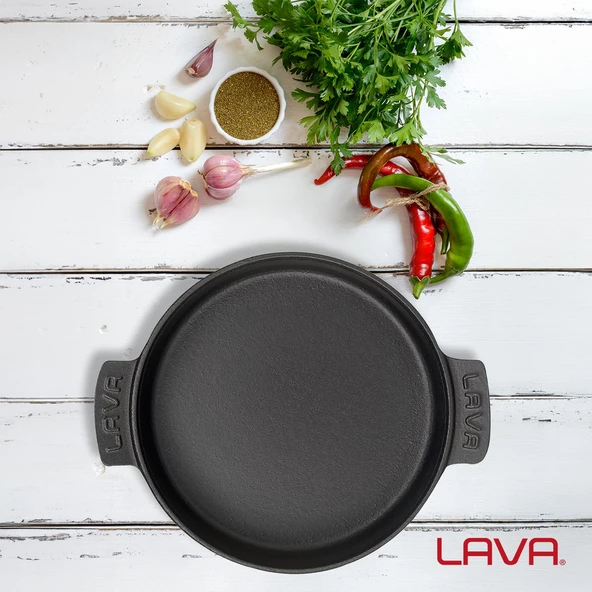 Lava Döküm Yuvarlak Güveç Kabı Döküm Demir Yekpare Çift Kulplu Çap(Ø)17cm. - 6