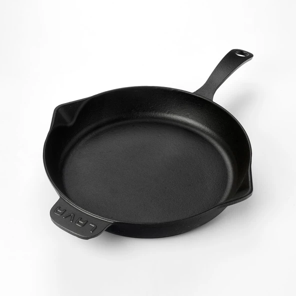Lava Döküm Yuvarlak Kızartma Tavası Döküm Demir Yekpare Saplı. Çap(Ø)28cm - 2