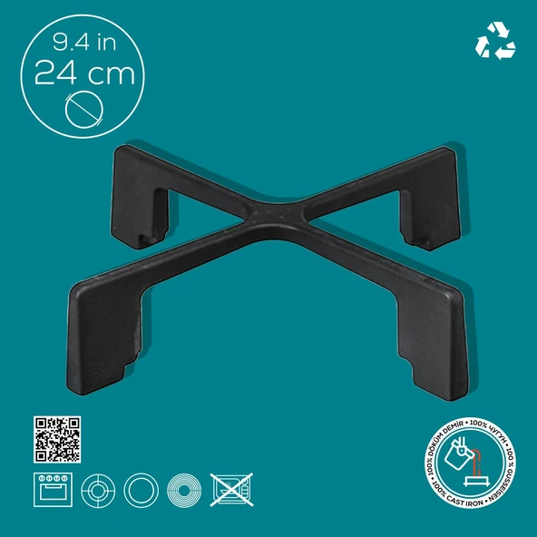 Lava Döküm Kare Nihale Çap(Ø)24cm. - 2