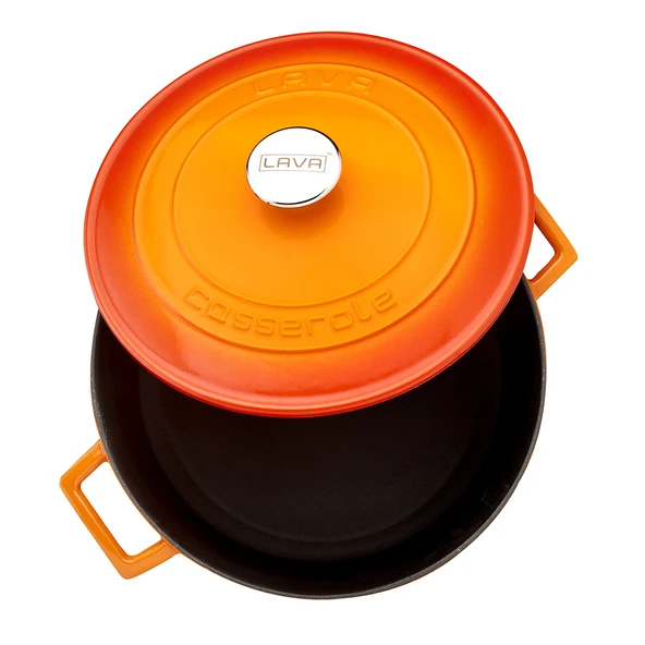 Lava Döküm Yuvarlak Tencere. Folk Çap(Ø)28cm.  Turuncu - 3