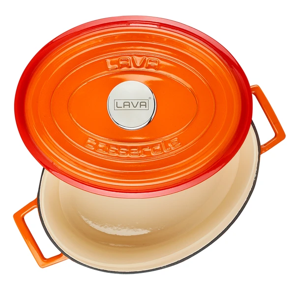 Lava Döküm Oval Tencere. Edition Serisi Ölçü 25x31cm.  Turuncu - Resim 3