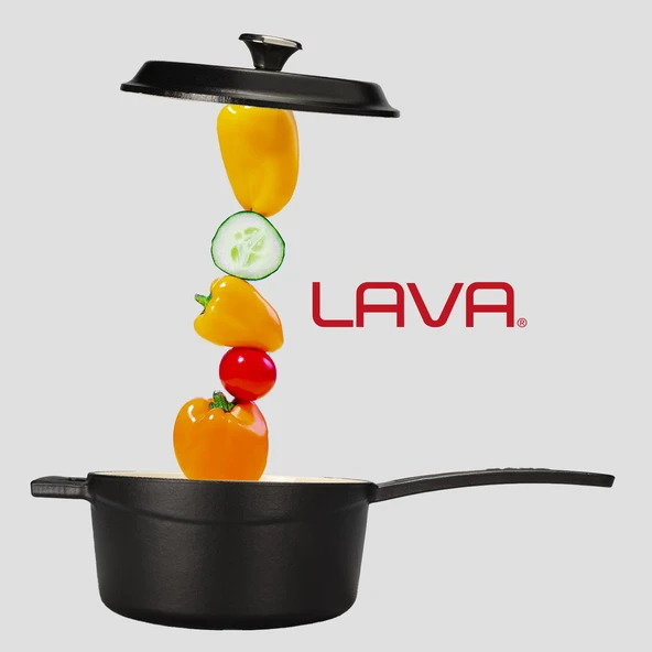 Lava Döküm Yuvarlak Sos Tenceresi Döküm Demir Yekpare Saplı Edition Serisi Çap(Ø16cm.  Siyah - Resim 7