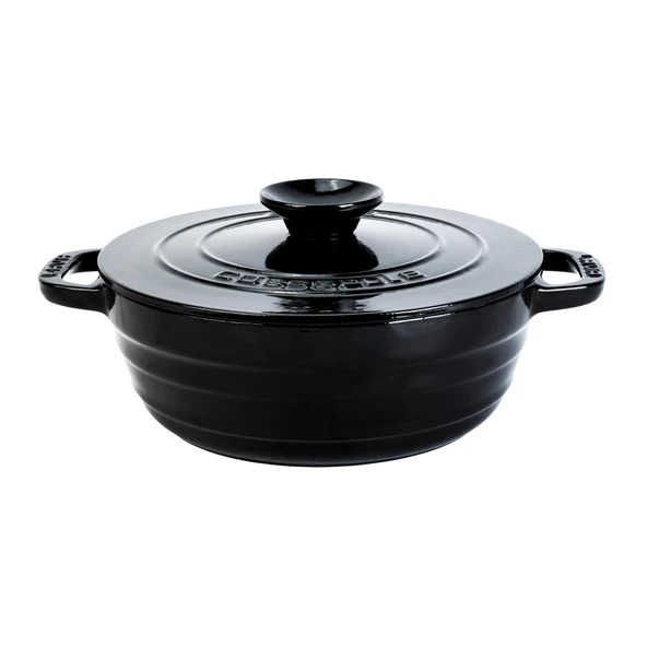 Lava Döküm Yuvarlak Tencere Döküm Demir Kapak Experience Serisi Çap(Ø)28cm  Siyah ürün görseli 1